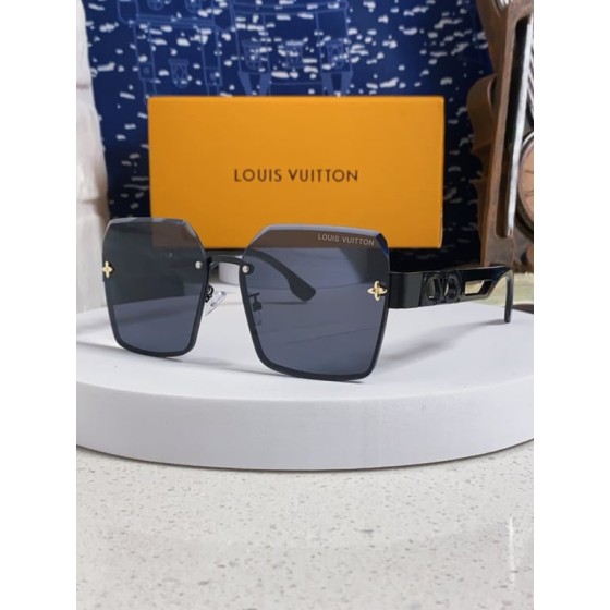 LV Rimless Square Sunglasses (Black/Gold)